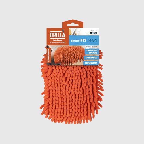 La Briantina Fly Maxi Mikrofaser-Handschuh 2 in 1 – Staubfängerseite und Glatte Polierseite – beidhändig, Einheitsgröße mit Manschette – für Haus und Auto von La Briantina