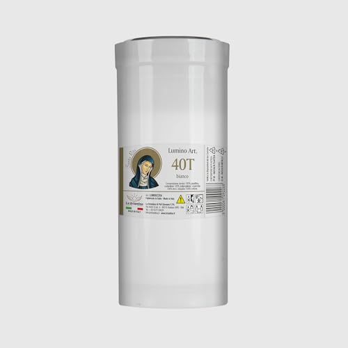 La Briantina Grablicht Santa Rita 40T – weißes Paraffin und Docht aus Baumwolle mit weißem Teelichthalter, Grabkerze H 14,5 cm – Ø 6,5 cm La Briantina Grablicht Santa Rita 40T – weißes Paraffin und Docht aus Baumwolle mit weißem Teelichthalter, Grabkerze H 14,5 cm – Ø 6,5 cm von La Briantina