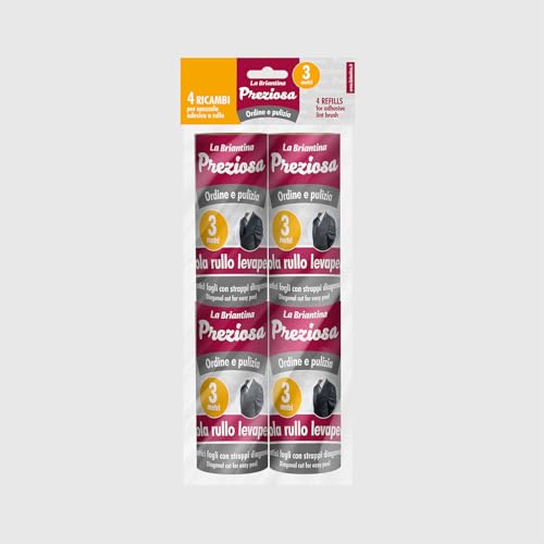 La Briantina Klebepads für Fusselroller – 4 Rollen à 3 m – Ersatzrolle Ø 4,3 x 10 cm – für Kleidung, Stoffe, Sofas, Haar- und Staubentfernung – kompatibel mit Standard-Griffen La Briantina Klebepads für Fusselroller – 4 Rollen à 3 m – Ersatzrolle Ø 4,3 x 10 cm – für Kleidung, Stoffe, Sofas, Haar- und Staubentfernung – kompatibel mit Standard-Griffen von La Briantina