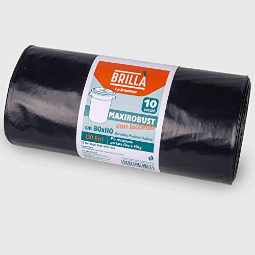 La Briantina Müllsäcke, Polyethylen, schwarz, 80 x 110 cm, 10 Stück von La Briantina