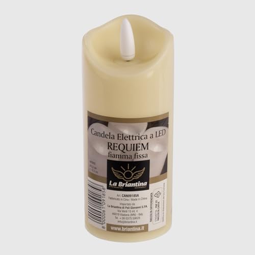 La Briantina Requiem LED Kerze mit flackerndem Licht – ideal für vertiefte Räume – Farbe Elfenbein – Batterien enthalten – Ø 5,3 x 12,5 cm La Briantina Requiem LED Kerze mit flackerndem Licht – ideal für vertiefte Räume – Farbe Elfenbein – Batterien enthalten – Ø 5,3 x 12,5 cm von La Briantina