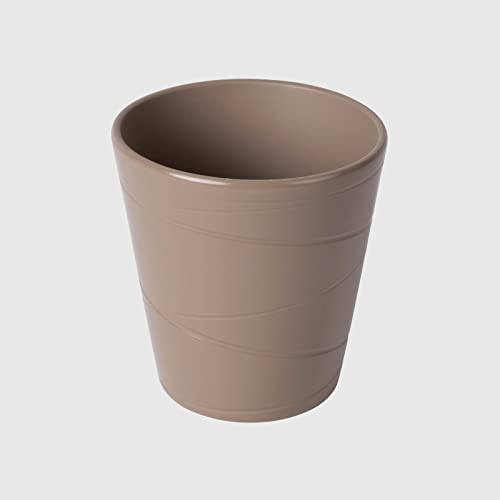 La Briantina Rigato Design Keramik Blumenvase, konisch, 14 x ø9 cm, Taupe von La Briantina