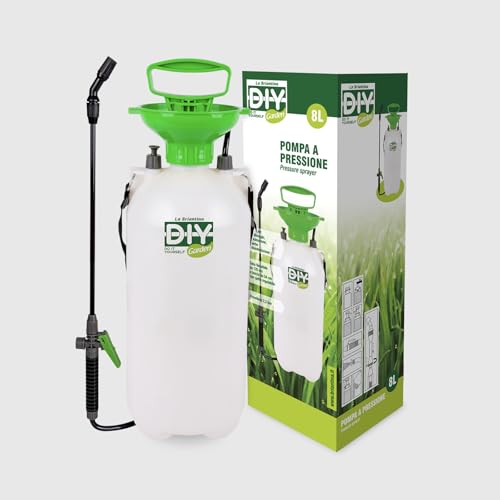 La Briantina Rückensprüher 8 l für die Gartenarbeit – Wassertank mit Skala, verstellbare Lanze, Flexibler Schlauch, Riemen, ideal zur Befruchtung, Jäten und Schädlingsbekämpfung von La Briantina