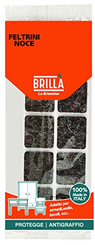 La Briantina Selbstklebende Filzgleiter für Möbel, Schutz für Stühle und Böden, Farbe Walnuss, 2,5 x 2,5 cm, 8 Stück von La Briantina