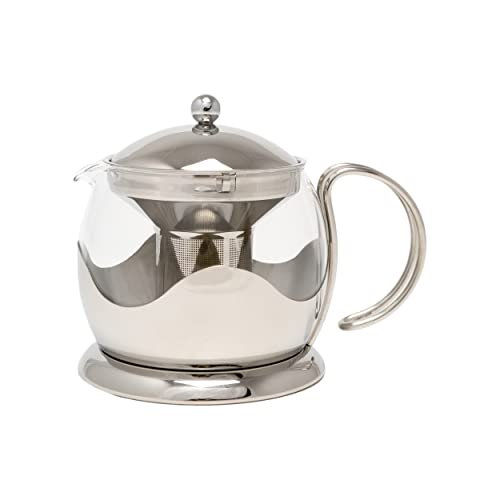 La Cafetière Teekanne aus Glas, lose Blätter, mit Teesieb, 1 l, silberfarben, Silber La Cafetière Teekanne aus Glas, lose Blätter, mit Teesieb, 1 l, silberfarben, Silber von La Cafetiere