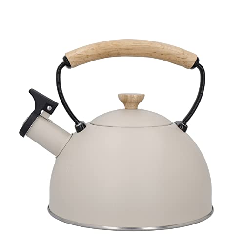 La Cafetière Latte Flötenkessel mit Holzgriff, 2,5 l, Edelstahl, cremefarben von La Cafetière