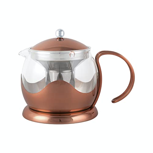 La Cafetière Izmir Teekanne aus Glas, lose Blätter, 1 l, mit Teesieb, 4 Tassen (Kupfer) von La Cafetiere