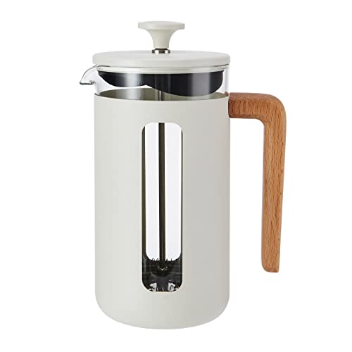 La Cafetière Pisa Cafetière, 8 Tassen/1 l, hitzebeständiges Borosilikatglas und Edelstahl mit griffigem Kolben, große französische Presse Kaffeemaschine für losen Tee und gemahlenen Kaffee, Feuerstein von La Cafetiere