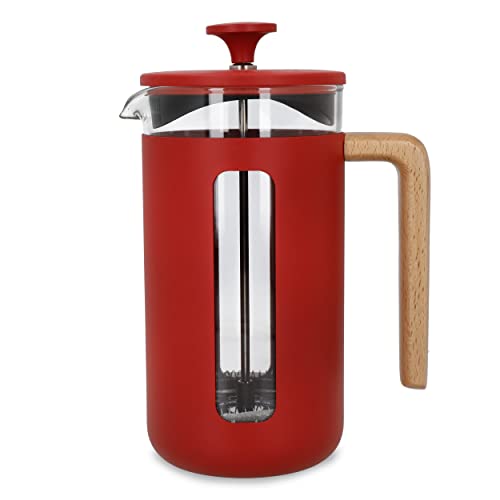 La Cafetière Pisa Kaffeebereiter aus Edelstahl, 8 Tassen, Rot, in Geschenkbox von La Cafetiere