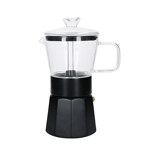 La Cafetière Verona Espressokocher aus Glas, schwarz, 6 Tassen, in Geschenkverpackung von La Cafetiere