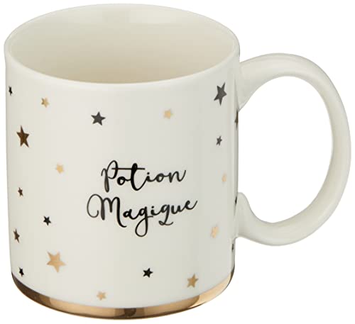 LA CARTERIE 76000560 Potion Magische Tasse Porzellan schwarz/gold 11,6 x 9,5 x 8,2 cm von DRAEGER PARIS 1886