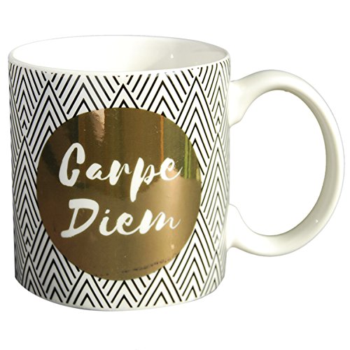 DRAEGER PARIS 1886 Dräger - Original Becher - Teetasse als Geschenk für Ihre Lieben - Kaffeetasse aus feinem Porzellan - 350 ml 8 cm Durchmesser x 8,5 cm Höhe Carpe Diem von DRAEGER PARIS 1886