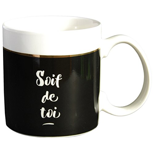 DRAEGER PARIS 1886 Soif de TOI Tasse, Noir/Or, 11.6 x 9.5 x 8.2 cm von DRAEGER PARIS 1886