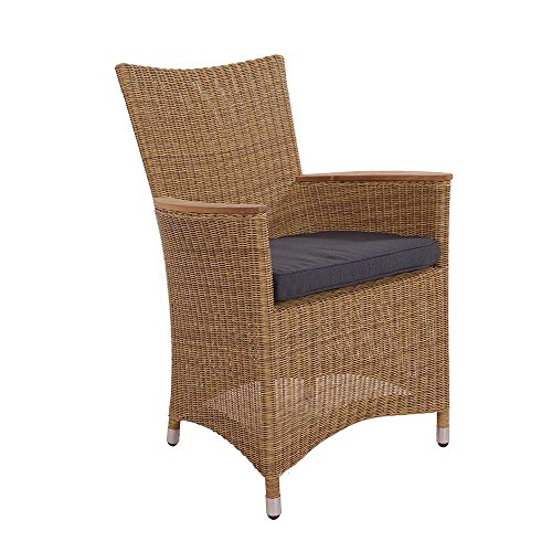 La Casa di Caesar 2er Set Armlehnenstuhl Chelsea in Nature Geflecht Polyrattan Gartenstuhl Gartensessel von La Casa di Caesar