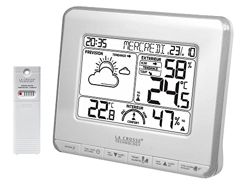 La Crosse Technology WS6818 Wetterstation mit Komfort-Anzeige, Weiß/silberfarben von La Crosse Technology