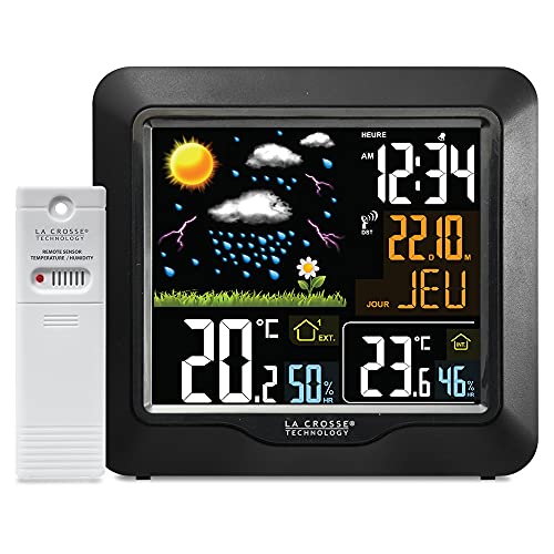 La Crosse Technology - WS6820 Funk-Wetterstation mit farbigem LCD-Display – Schwarz von La Crosse Technology