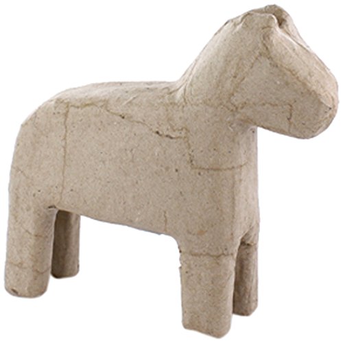 La Fourmi 13 x 13 x 3,5 cm, Papier Maché stilisierten Pferd, Braun, standart von La Fourmi