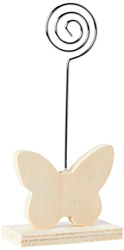 La Fourmi Holz Schmetterling mit Foto Clip, beige, 11 x 8 x 3 cm, 6 x 4 x 11 cm von La Fourmi