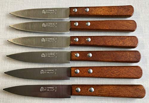 La Fourmi Miam Cuisine Messer-Set, mit Holzgriff, 2 Nieten, französisches Schriftzug, 6 Stück von La Fourmi