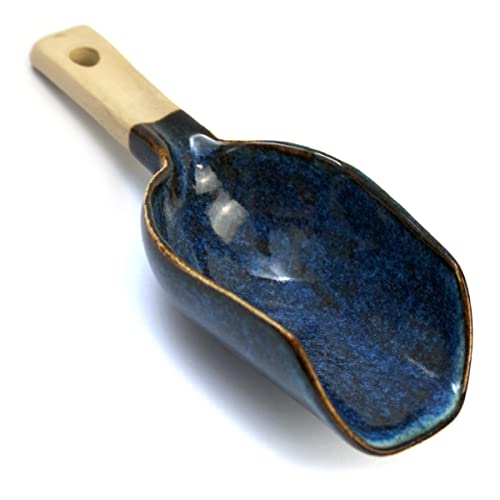 HANDMADE Keramik-Löffel | Kleine Schaufel für Köche Tee Kaffee Gewürze | Mate Tee Löffel Unikat Pulver Scoop, Blau von La Fuente