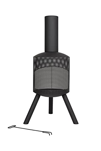 La Hacienda Santana Terrassenofen - Terrassenofen - Feuerstelle für entspannte Abende - Feuersäule Outdoor - Terrassenkamin - Gartenofen aus hochwertigem Stahl 40x58x115 cm von La Hacienda
