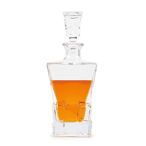 La Home by Chris Whisky Karaffe mit Stopfen 950ml für Scotch, Cocktail, Rum, Bourbon, Cognac, Wodka und Likör, Whiskyflasche, Kristall-Dekanter - Dickes Glas (Modell 3) von La Home by Chris