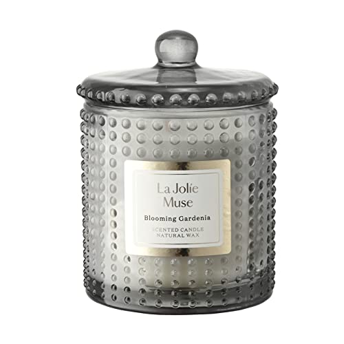 LA JOLIE MUSE Duftkerze im Glas, Blühende Gardenie Duftkerze, natürliche Wachskerze mit Floralem Aroma, 75 Std Brenndauer, Geschenk Kerze und Heimdekoration, Geschenke für Frauen, 285g von La Jolíe Muse