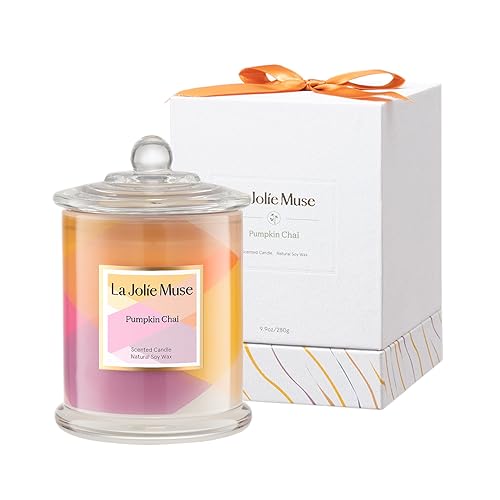 La Jolíe Muse Kürbis-Chai Duftkerze, Herbstkerze, Geschenk für Frauen, Natürliche Sojakerzen für Ihr Zuhause, Brenndauer: 70 Stunden, 285 g von La Jolíe Muse