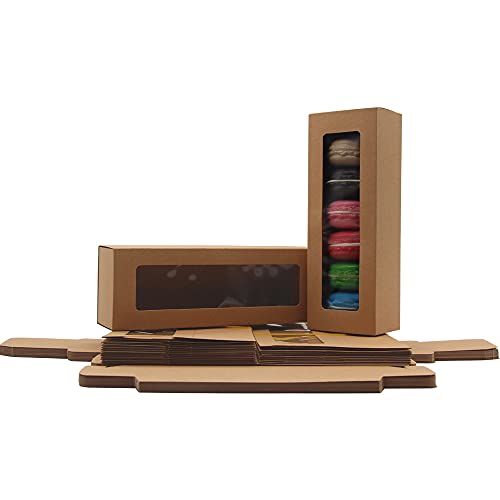 La Llareta Macaron Box, 25 Stücke Cookie Dessert Party Verpackung Box, Muffin Box, mit Klarem Fenster, für Donuts, Mini Cupcakes, Kekse, Muffins, Macarons von La Llareta