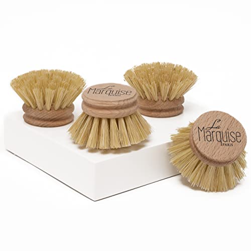 La Marquise - Ersatzköpfe für Spülbürste aus Holz - Enthält Vier Ersatzköpfe - Umweltfreundliche und langlebige Geschirrspülbürsten von La Marquise - Paris