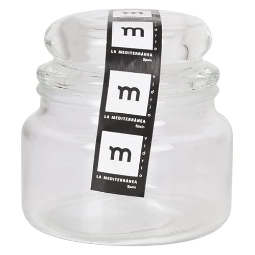 La Mediterránea S2207057 gewölbtem Deckel Glasbehälter, Fassungsvermögen 300 ml, Glas, bunt von La Mediterránea