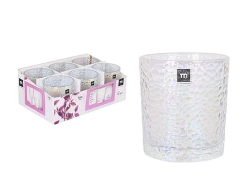Set mit 6 Gläsern aus transparentem Glas – für Wasser, Whisky, Säfte, Erfrischungsgetränke | Set mit 6 Tassen aus hochwertigem und robustem Glas – für den täglichen Gebrauch, Veranstaltungen, Zuhause von La Mediterránea