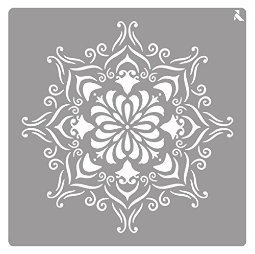 Schablone St-17 Barock, 20 x 20 cm, La Pajarita speziell für Kreidefarbe und Stoffmalerei von La Pajarita