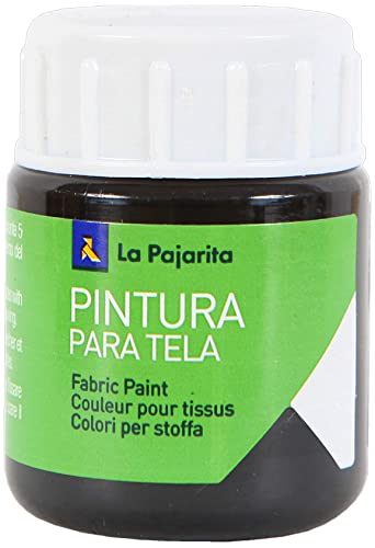 Textilfarbe T-02, Schwarz, 25 ml, für die direkte Anwendung auf Stoff von La Pajarita