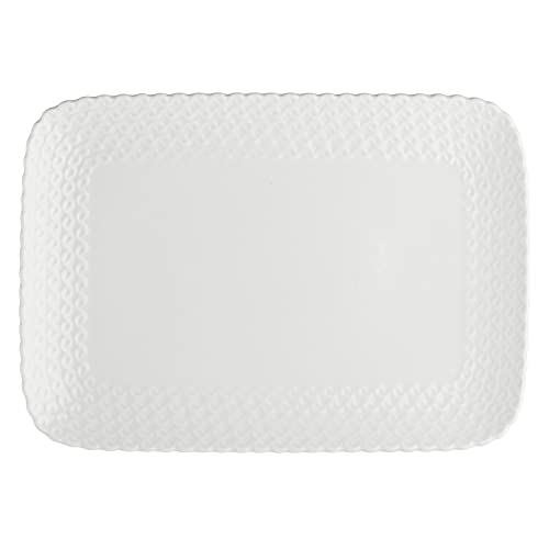 Die weiße Porzellan Tablett Gebäck cm. 31 x 22 Kollektion Momente von LA PORCELLANA BIANCA PB