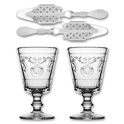 2X La Rochere Absinth Glas Versailles 200ml + 2X Absinth Löffel Losanges 41" von La Rochère