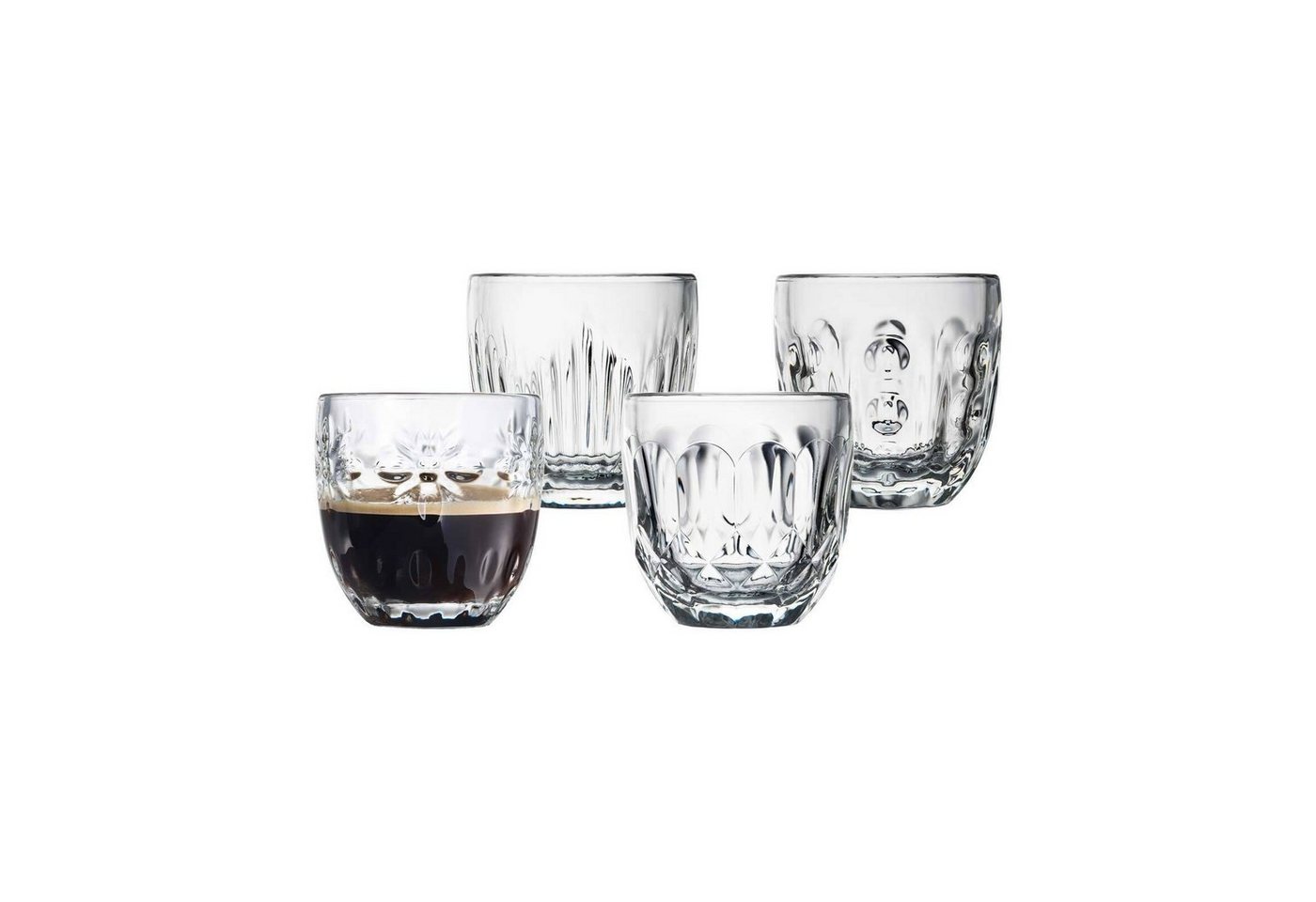 La Rochere Espressoglas Facetten Espressogläser 100 ml 4er Set, Glas von La Rochere