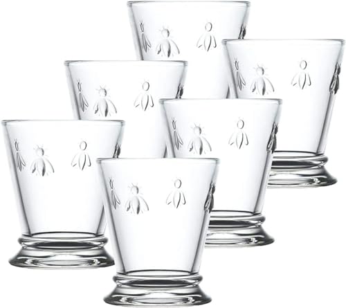 La Rochere Napoleon Bee Trinkgläser Biene Tumbler, 266 ml (6 Stück), Transparent, 3.5 inches, 6 von La Rochère