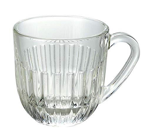 La Rochere - Ouessant - Tasse Expresso - Tasse/Glastasse/Glasbecher/Espressotasse - Pressglas - Klar mit Riffeln - 1 Stück von La Rochère