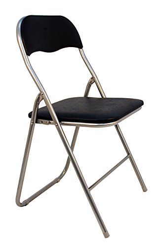 Die spanische Stuhl Sevilla gepolsterter Klappstuhl, Aluminium, schwarz, 46 x 78 x 43,5 cm von La Silla Española