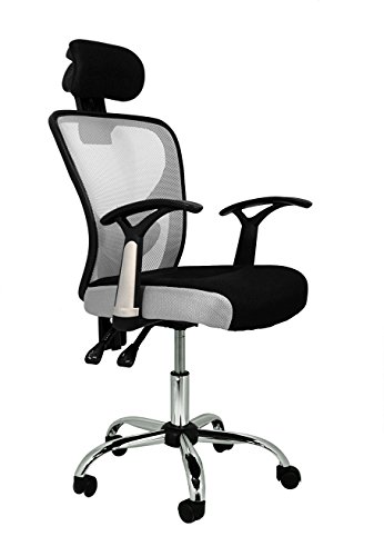 La Silla Española Die spanische Stuhl Runde Bürostuhl mit Kopfstütze 66x62x125 cm Schwarz/Grau von La Silla Española