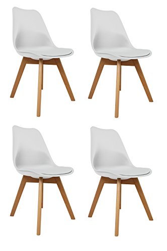 La Silla Española Die spanische Stuhl Salou Pack Stühle, Holz, Weiß, 46 x 41 x 52 cm, 4 Stück von La Silla Española