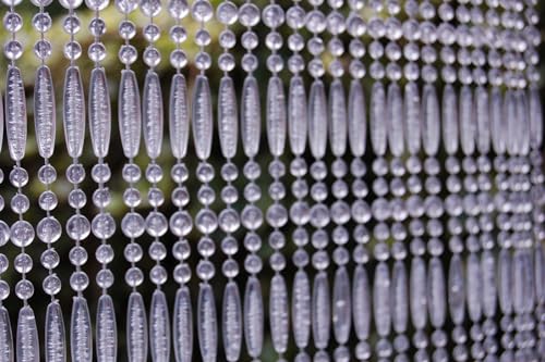 CASA Türvorhang FREJUS 2 Perlenvorhang Fliegenvorhang Insektenvorhang Balkonvorhang transparent, Maße:120 x 230 cm von La Tenda