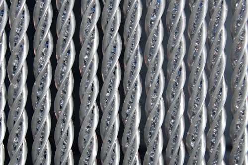 La Tenda Pro Türvorhang XL BELLANO 5 Größe: 100x250cm Farbe: Silber grau Streifenvorhang Fliegenvorhang von La Tenda