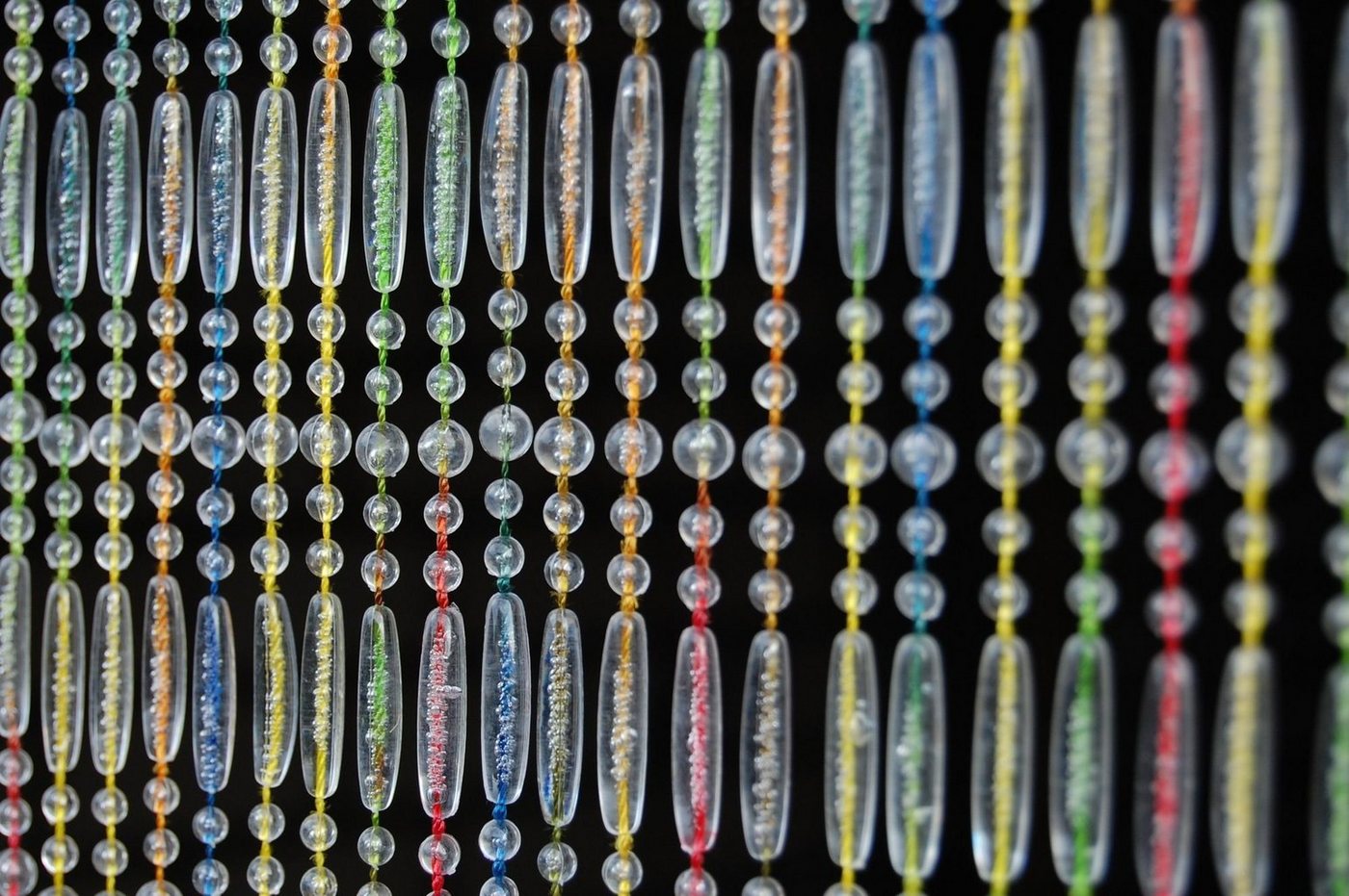Türvorhang CASA FREJUS 6 Perlenvorhang bunt, La Tenda, Ösen, transparent, 90 x 210 cm, Perlen - Länge individuell kürzbar von La Tenda