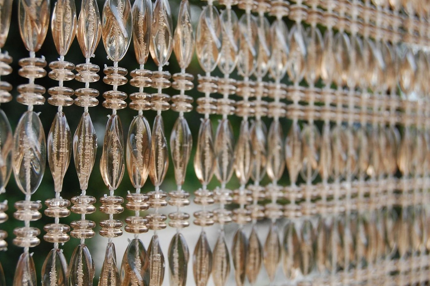 Türvorhang La Tenda ELBA 3 Perlenvorhang transparent hellbraun, La Tenda, Hakenaufhängung, transparent, 90 x 210 cm, Polypropylen - Länge und Breite individuell kürzbar von La Tenda