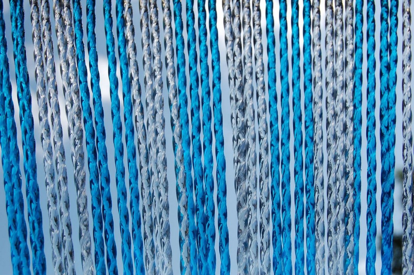 La Tenda Insektenschutz-Vorhang La Tenda RIMINI 3 Streifenvorhang blau, 90 x 210 cm, PVC - Länge und Breite individuell kürzbar von La Tenda