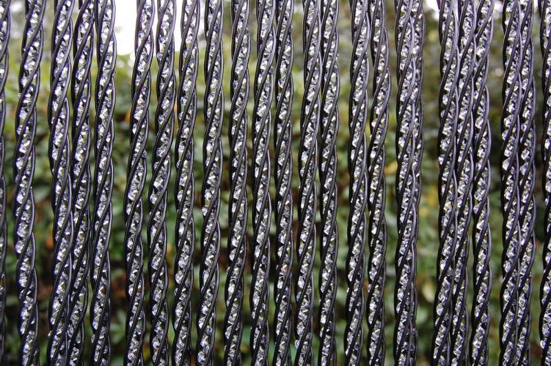 La Tenda Insektenschutz-Vorhang Türvorhang LUCCA 1 XL Streifenvorhang schwarz, 120 x 230 cm, PVC - Länge und Breite individuell kürzbar von La Tenda