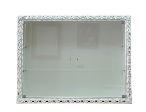 Klassische Hängevitrine Wand ausgestattet mit Glastüren im Barock-Stil Lochrahmen Flaschenhalter nach Maß VTGM224B 50 x 70 cm von La Torre