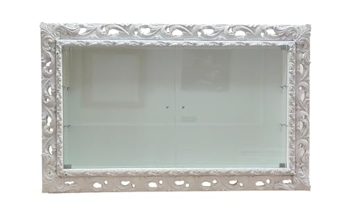 Klassische Hängevitrine Wand ausgestattet mit Glastüren im Barockstil perforierter Rahmen Flaschenhalter nach Maß VTGGB 70 x 100 cm von La Torre